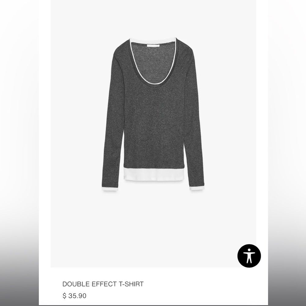 Zara Gray Long Sleeve Tee